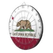 Dartboard mit Flagge von Kalifornien, USA Dartscheibe (Vorderseite rechts)