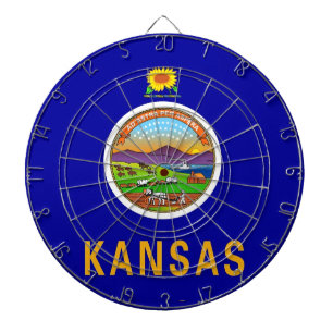 Dartboard mit Flagge von Kansas, USA Dartscheibe
