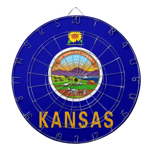 Dartboard mit Flagge von Kansas, USA Dartscheibe (vorne)