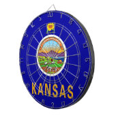 Dartboard mit Flagge von Kansas, USA Dartscheibe (Vorderseite rechts)