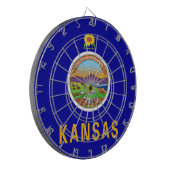 Dartboard mit Flagge von Kansas, USA Dartscheibe (Vorderseite Links)