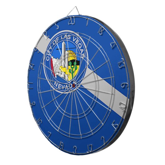 Dartboard mit Flagge von Las Vegas City, USA Dartscheibe (Vorderseite rechts)