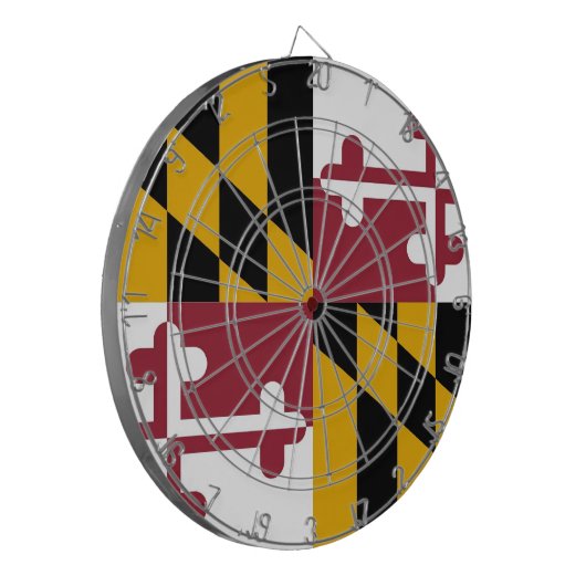 Dartboard mit Flagge von Maryland, USA Dartscheibe (Vorderseite Links)
