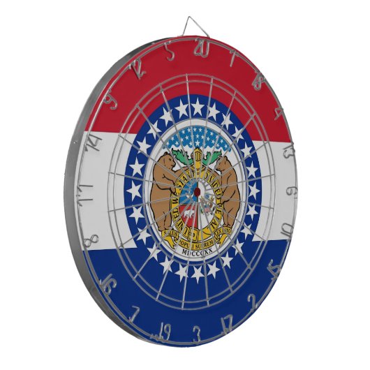 Dartboard mit Flagge von Missouri, USA Dartscheibe (Vorderseite Links)
