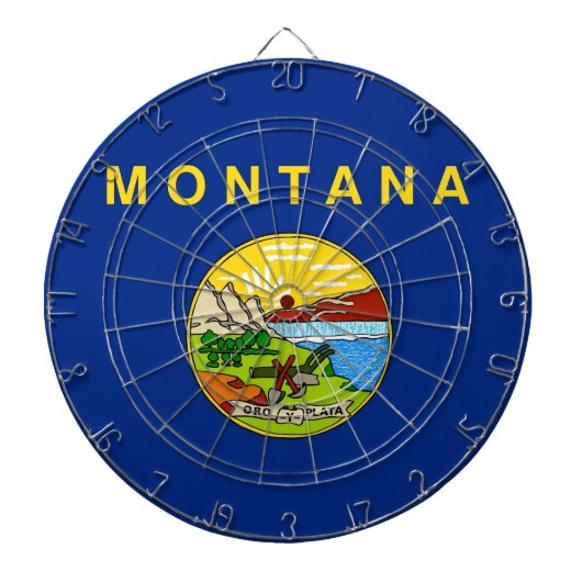 Dartboard mit Flagge von Montana, USA Dartscheibe (vorne)