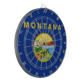 Dartboard mit Flagge von Montana, USA Dartscheibe (Vorderseite Links)