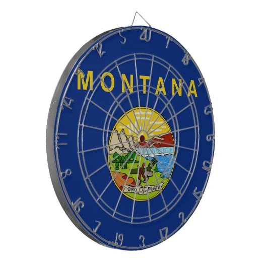 Dartboard mit Flagge von Montana, USA Dartscheibe (Vorderseite Links)