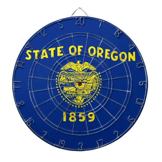 Dartboard mit Flagge von Oregon, USA Dartscheibe (vorne)