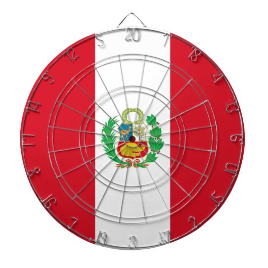 Dartboard mit Flagge von Peru Dartscheibe (vorne)