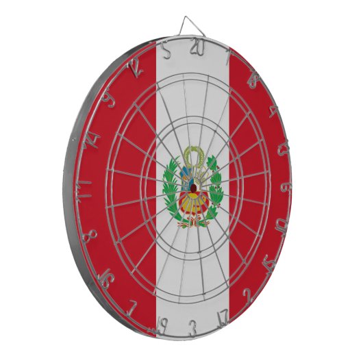 Dartboard mit Flagge von Peru Dartscheibe (Vorderseite Links)