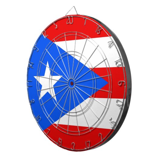 Dartboard mit Flagge von Puerto Rico, USA Dartscheibe (Vorderseite rechts)