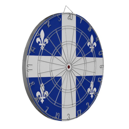 Dartboard mit Flagge von Quebec, Kanada Dartscheibe (Vorderseite Links)