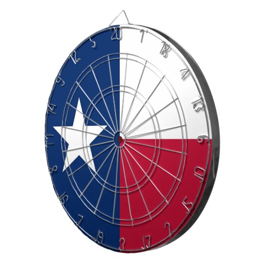 Dartboard mit Flagge von Texas, USA Dartscheibe (Vorderseite rechts)