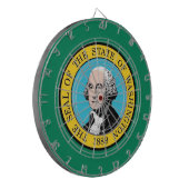 Dartboard mit Flagge von Washington, USA Dartscheibe (Vorderseite Links)