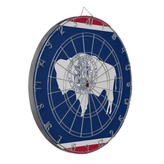 Dartboard mit Flagge von Wyoming, USA Dartscheibe (Vorderseite Links)