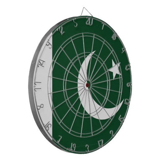 Dartboard mit pakistanischer Flagge Dartscheibe (Vorderseite Links)
