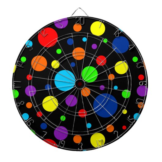 Dartboard mit schwarzem Regenbogen Dartscheibe (vorne)