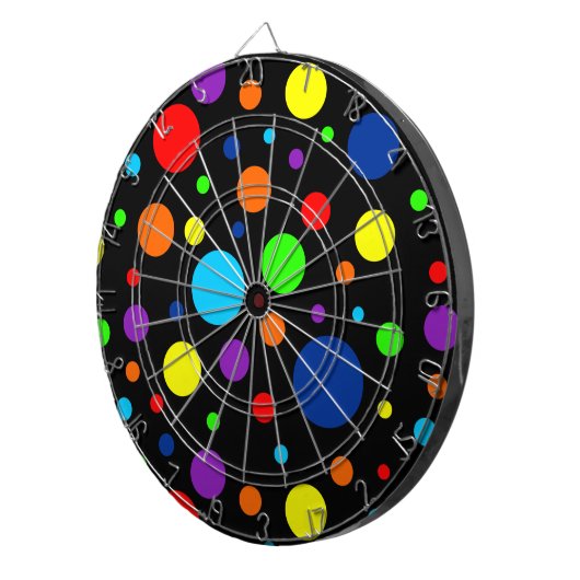 Dartboard mit schwarzem Regenbogen Dartscheibe (Vorderseite rechts)