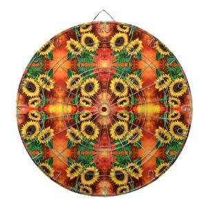 Dartboard mit Sonnenblumen Dartscheibe