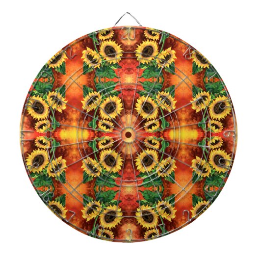 Dartboard mit Sonnenblumen Dartscheibe (vorne)