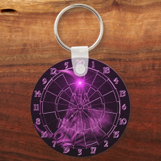 Dartboard mit Stier in die 180 Dartkunst Schlüsselanhänger (Rückseite)