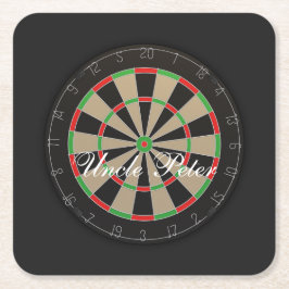 Dartboard Monogram Name Rechteckiger Pappuntersetzer