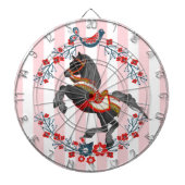 Dartboard Pink White Stripe Horse Dartscheibe (vorne)