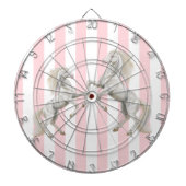 Dartboard Pink White Stripe Weißes Pferd Dartscheibe (vorne)