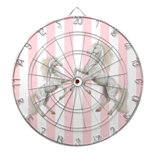 Dartboard Pink White Stripe Weißes Pferd Dartscheibe (vorne)