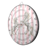 Dartboard Pink White Stripe Weißes Pferd Dartscheibe (Vorderseite rechts)