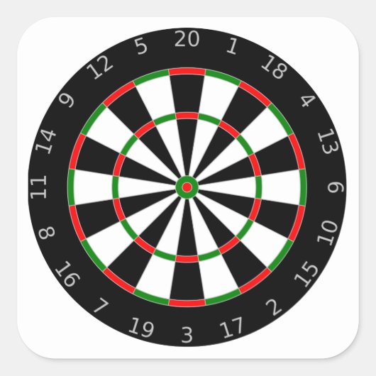 Dartboard Quadratischer Aufkleber (Vorderseite)