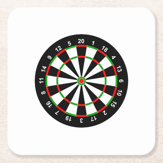 Dartboard Rechteckiger Pappuntersetzer (Vorderseite)