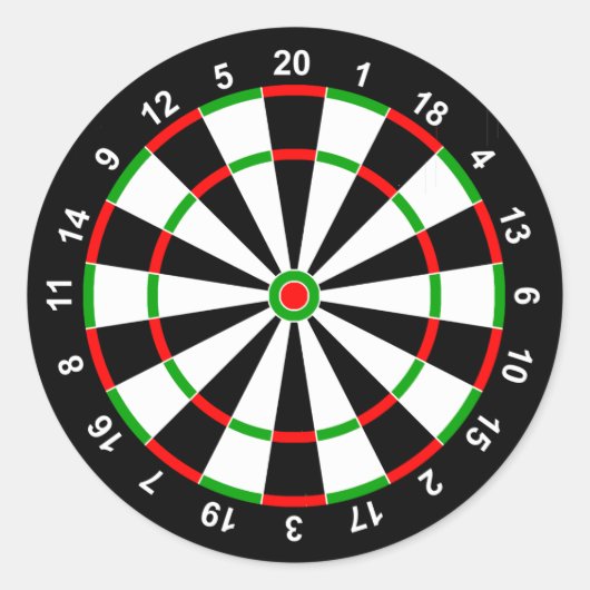 Dartboard Runder Aufkleber (Vorderseite)