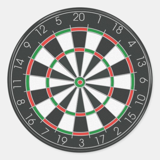 Dartboard Runder Aufkleber (Vorderseite)