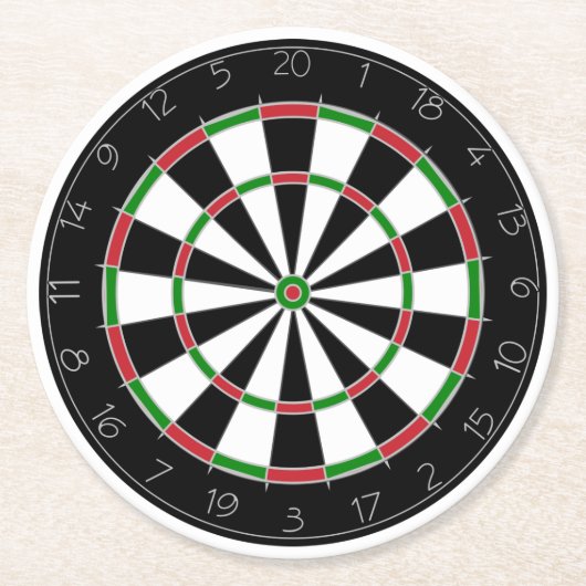 Dartboard Runder Pappuntersetzer (Vorderseite)