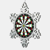 Dartboard Schneeflocken Zinn-Ornament (Rechts)
