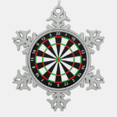 Dartboard Schneeflocken Zinn-Ornament (Vorderseite)
