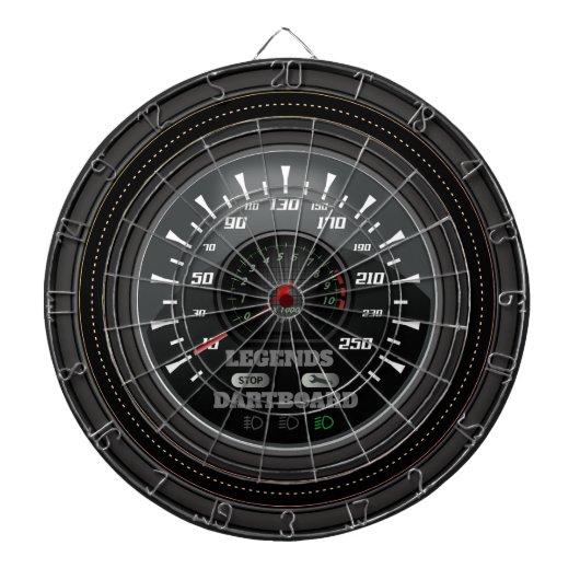 Dartboard Speedometer Edition mit personalisierten Dartscheibe (vorne)