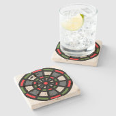 Dartboard Steinuntersetzer (Seitenansicht)