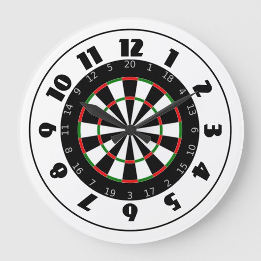 Dartboard-Uhr Große Wanduhr (Vorderseite)