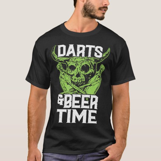 Dartboard und Bierzeit Cool T-Shirt (Vorderseite)