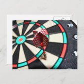 Dartboard und Dart Postkarte (Vorne/Hinten)