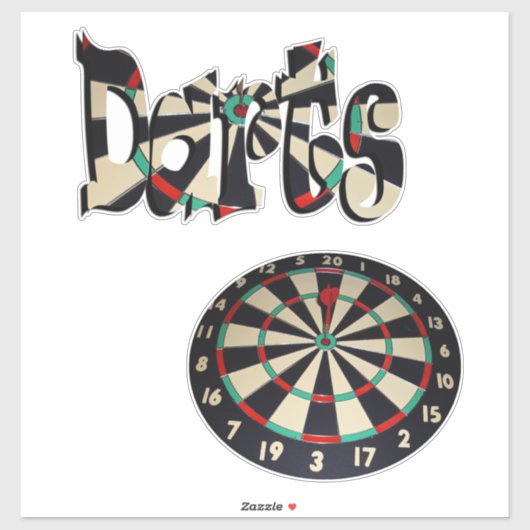 Dartboard und Dartboard Aufkleber (Blatt)