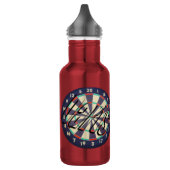 Dartboard und Darts-Logo, Edelstahlflasche (Links)