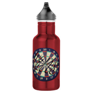 Dartboard und Darts-Logo, Edelstahlflasche
