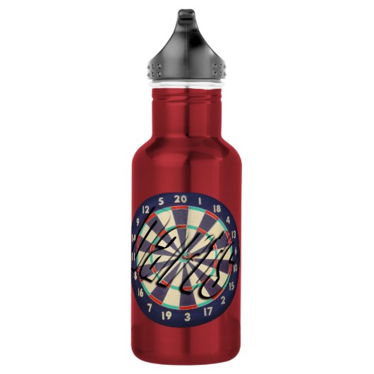 Dartboard und Darts-Logo, Edelstahlflasche (Rechts)