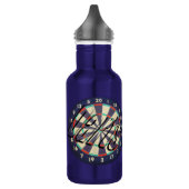 Dartboard und Darts-Logo, Trinkflasche (Links)