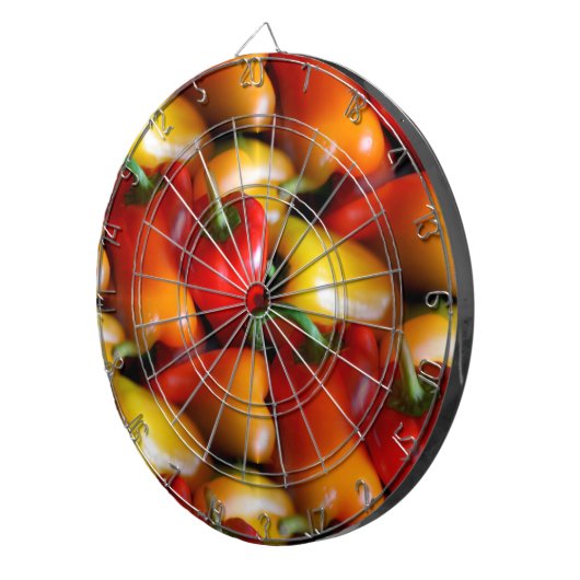 Dartboard und Gelbe Paprikaschoten Dartscheibe (Vorderseite rechts)