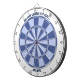 Dartboard von Pastell-Blues mit benutzerdefinierte Dartscheibe (Vorderseite rechts)