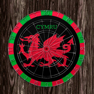 Dartboard & Wales (Welsh Flag Dartboard & Wales Da Dartscheibe